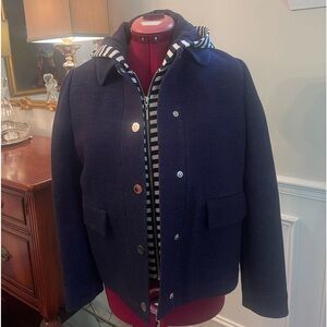 Tory Burch navy blue and white Dickie jacket